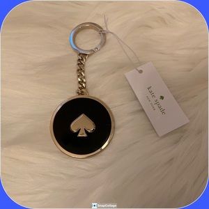 Kate Spade Enamel Spade Key Fob Keychain Black